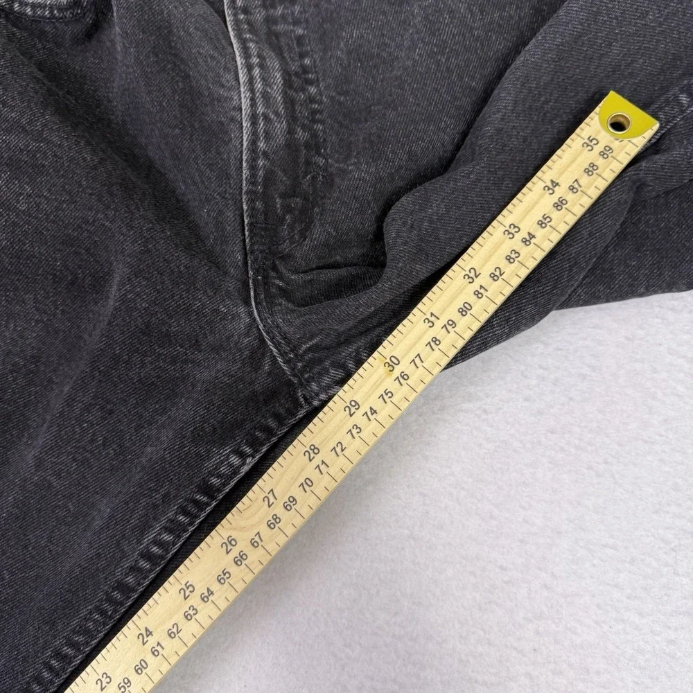 Vintage Levi's 550 Black Jeans‎ 31x34 Made in USA Relaxed Fit Raw Hem Cut Off